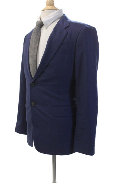 Theory Womens Long Sleeves Lined Two Button Blazer Jacket Navy Blue Size 36