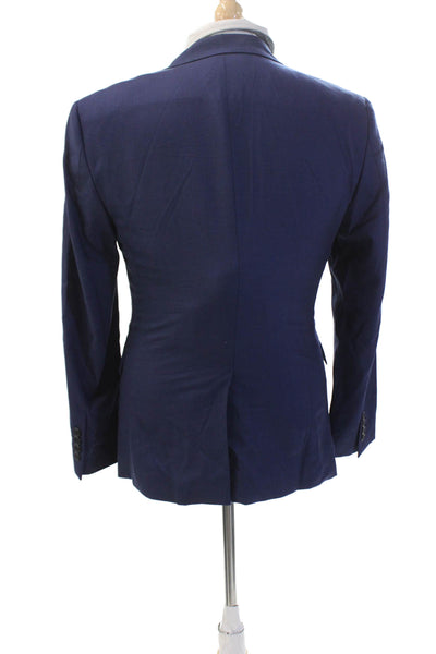 Theory Womens Long Sleeves Lined Two Button Blazer Jacket Navy Blue Size 36
