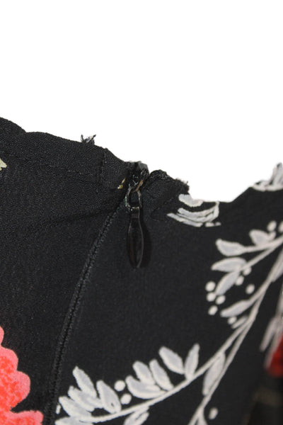 Flynn Skye Womens Floral One Shoulder Layered Neckline Jumpsuit Black Size XS