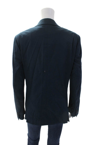Theory Women's Collared Long Sleeves Unlined Basic Blazer Blue Size 36