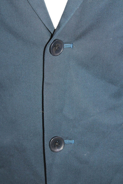 Theory Women's Collared Long Sleeves Unlined Basic Blazer Blue Size 36