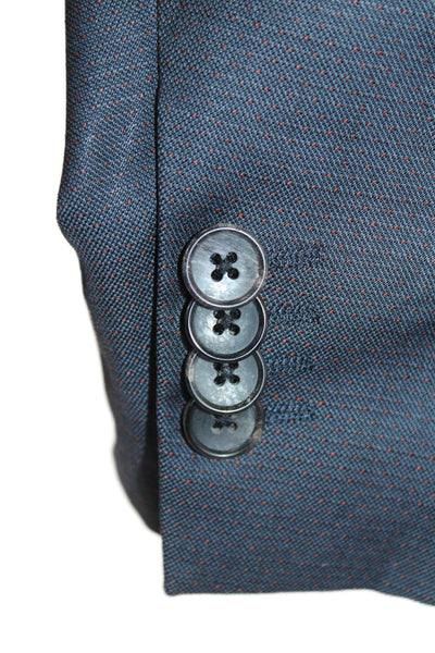 Theory Men's Long Sleeves Lined Collared Two Button Basic Jacket Blue Size 38