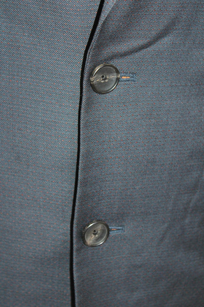 Theory Men's Long Sleeves Lined Collared Two Button Basic Jacket Blue Size 38