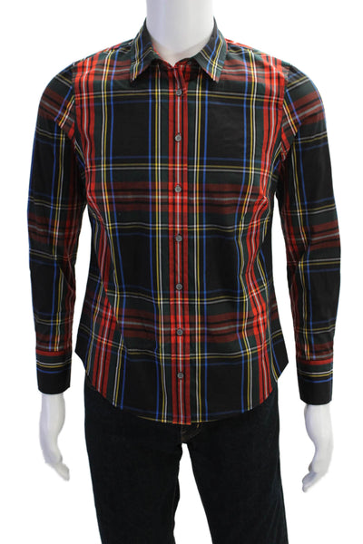 J Crew Women's Long Sleeves Collared Button Down Multicolor Plaid Shirt Size 6
