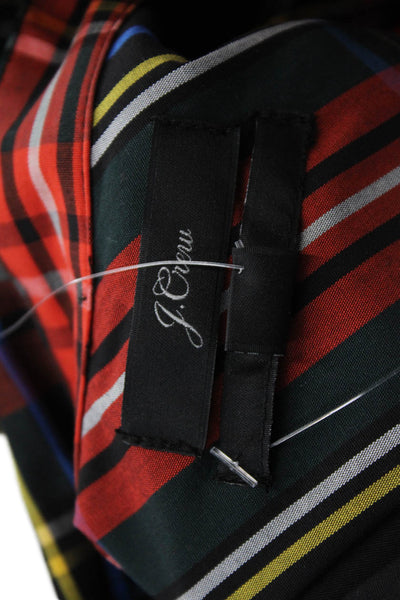 J Crew Women's Long Sleeves Collared Button Down Multicolor Plaid Shirt Size 6