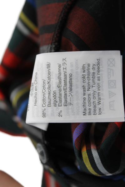 J Crew Women's Long Sleeves Collared Button Down Multicolor Plaid Shirt Size 6