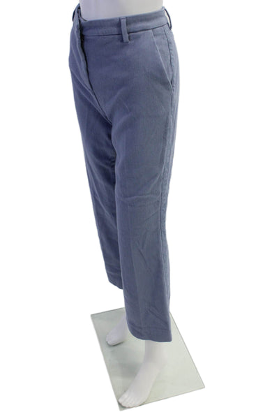 Sharis Place Womens Cottton Zippered High-Rise Bootcut Pants Smoke Blue Size 46