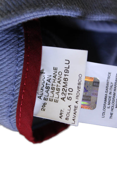 Sharis Place Womens Cottton Zippered High-Rise Bootcut Pants Smoke Blue Size 46