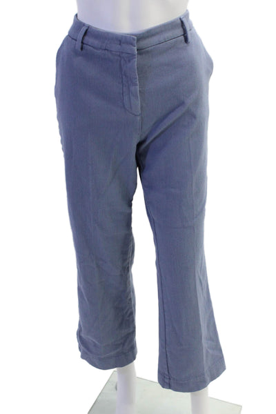 Sharis Place Womens Cottton Zippered High-Rise Bootcut Pants Smoke Blue Size 44