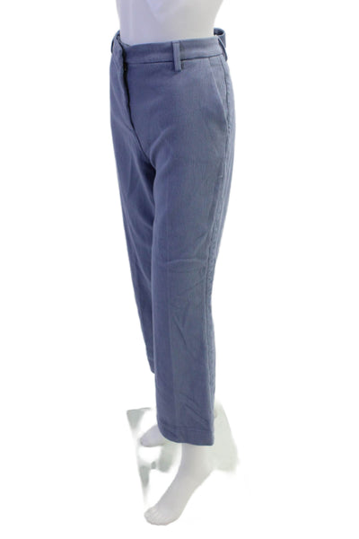 Sharis Place Womens Cottton Zippered High-Rise Bootcut Pants Smoke Blue Size 44