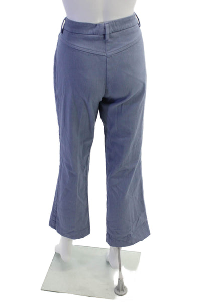 Sharis Place Womens Cottton Zippered High-Rise Bootcut Pants Smoke Blue Size 44