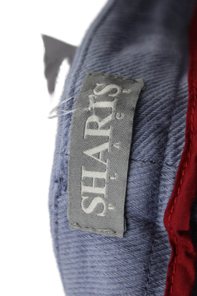 Sharis Place Womens Cottton Zippered High-Rise Bootcut Pants Smoke Blue Size 44