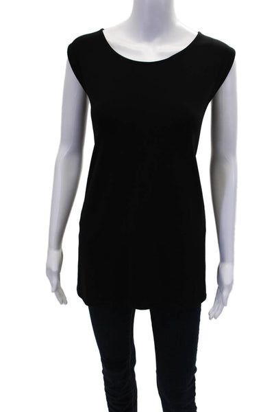 Caroline Rose Women's Round Neck Sleeveless Basic Tank Top Black Size 1X