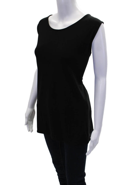 Caroline Rose Women's Round Neck Sleeveless Basic Tank Top Black Size 1X