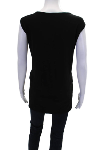 Caroline Rose Women's Round Neck Sleeveless Basic Tank Top Black Size 1X