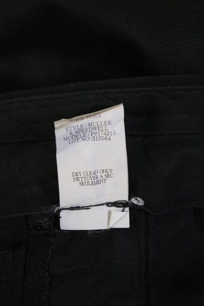 Theory Mens Zipper Fly Cuffed Twill Casual Shorts Black Cotton Size 31