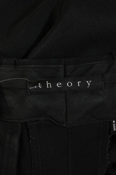 Theory Mens Zipper Fly Cuffed Twill Casual Shorts Black Cotton Size 31
