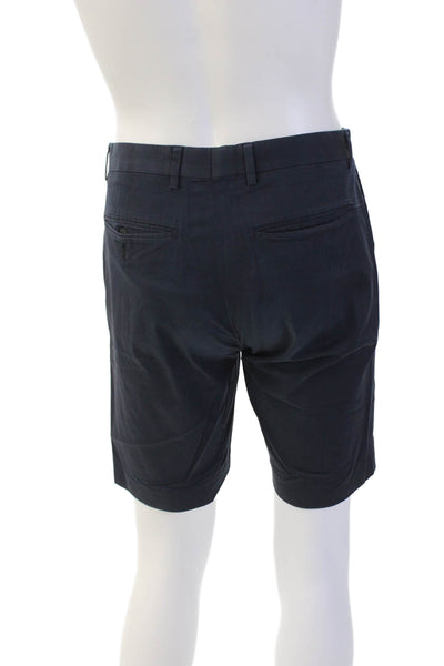 Theory Mens Zipper Fly Casual Twill Shorts Navy Blue Cotton Size 30