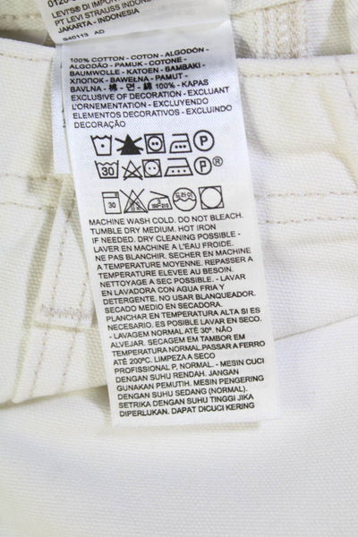Levis Mens Zipper Fly Twill Straight Leg Trouser Pants White Cotton Size 31x32