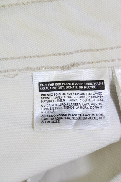 Levis Mens Zipper Fly Twill Straight Leg Trouser Pants White Cotton Size 31x32