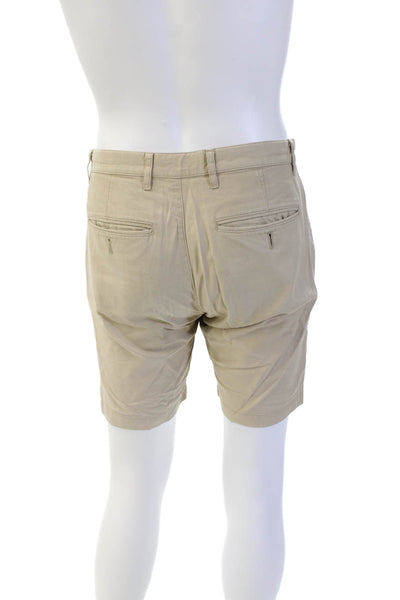 Theory Mens Zipper Fly Cotton Twill Casual Shorts Beige Size 30R