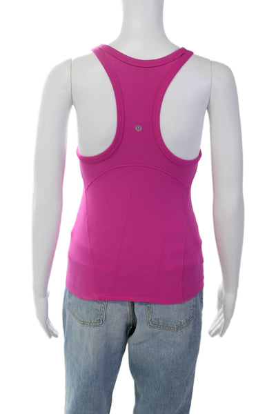 Lululemon Womens Scoop Neck Sleeveless Fitted Lined Tank Top Pink Size S