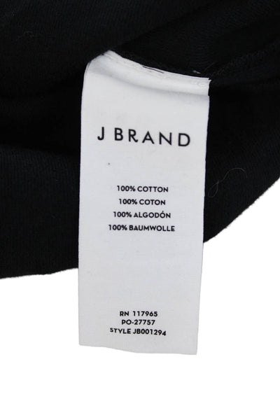 J Brand Womens Cotton Round Neck Short Sleeve Basic T-Shirt Black Size S