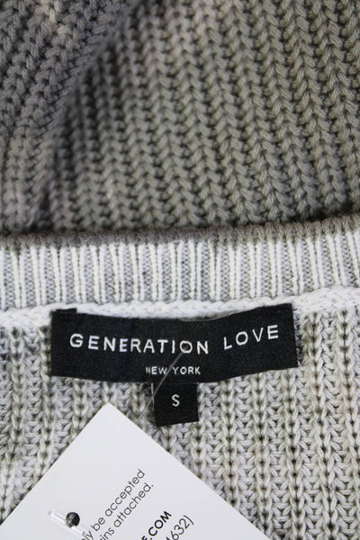 Generation Love Womens Cotton Knitted Crew Neck Camouflage Sweater Green Size S