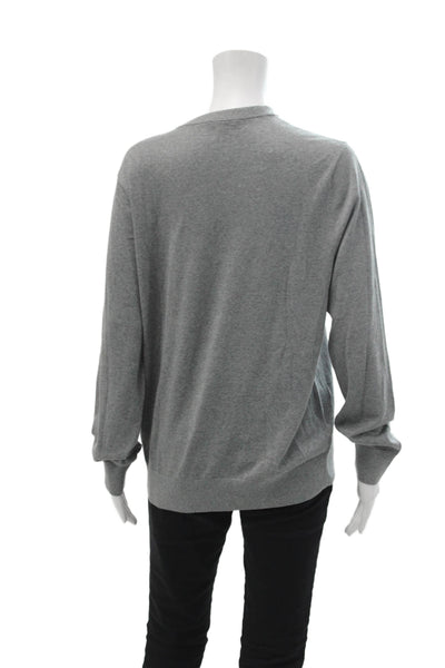 Theory Women's Long Sleeves Round Neck Pullover Sweater Gray Size M