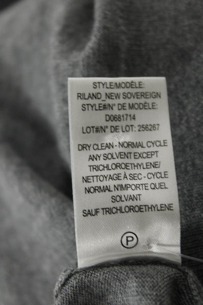 Theory Women's Long Sleeves Round Neck Pullover Sweater Gray Size M