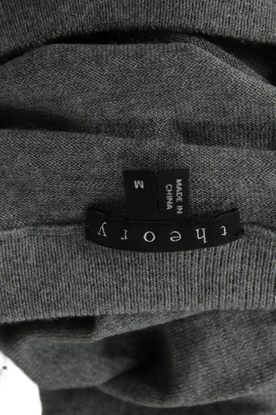 Theory Women's Long Sleeves Round Neck Pullover Sweater Gray Size M