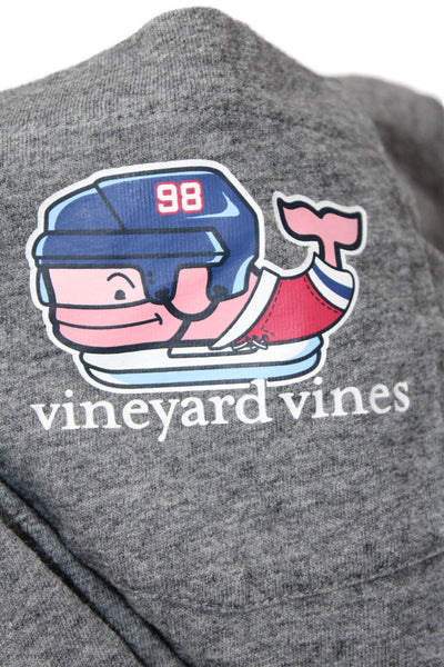 Vineyard Vines Women's Roud Neck Long Sleeves Graphic T-Shirt Gray Size M