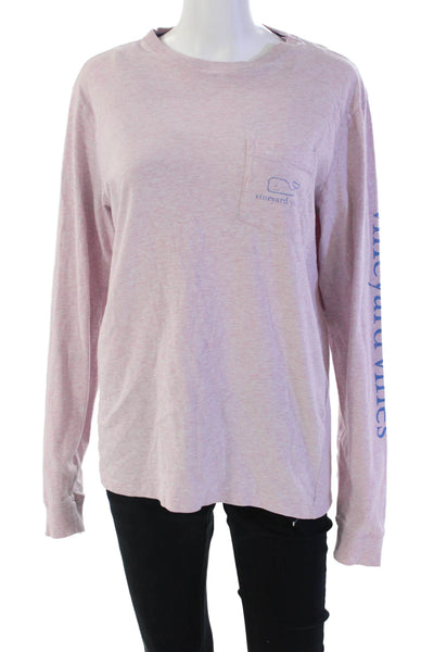 Vineyard Vines Women's Round Neck Long Sleeves Graphic T-Shirt Purple Size XS