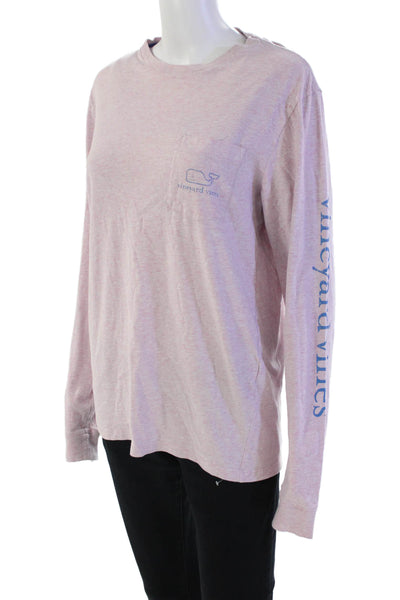Vineyard Vines Women's Round Neck Long Sleeves Graphic T-Shirt Purple Size XS