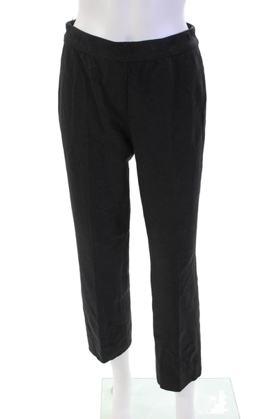 Eileen Fisher Womens Stretch Waist Mid-Rise Straight Leg Pants Black Size S