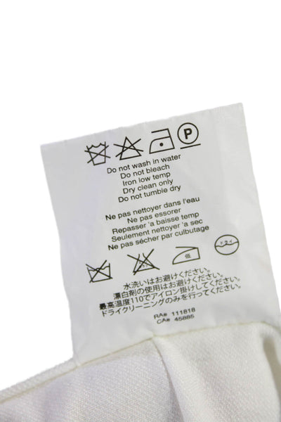 Michael Kors Collection Womens Cotton Mid-Rise Zip Up Flared Pants White Size 4