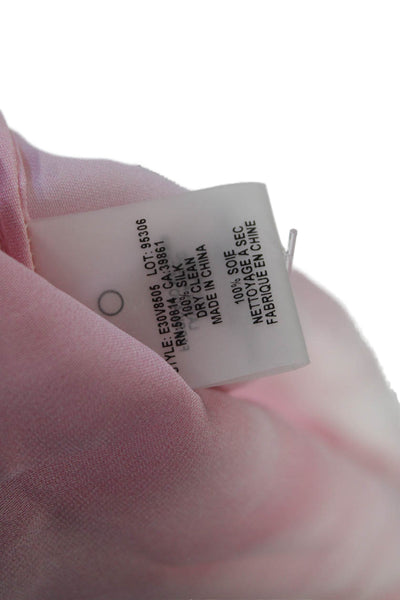 Elie Tahari Womens Silk Tie Dye Long Sleeve Button Up Blouse Top Pink Size M