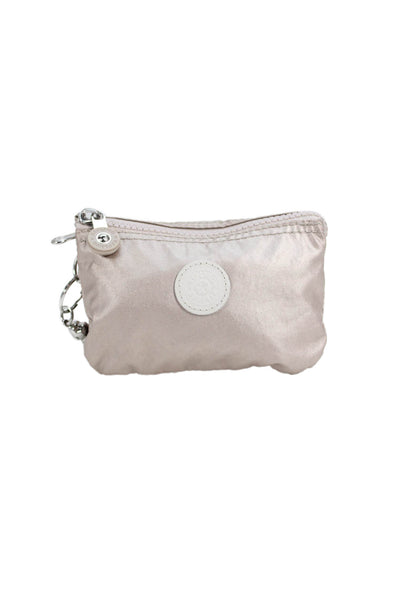 Kipling Womens Zippered Monkey Keychain Pouch Handbag Beige Size Extra Small