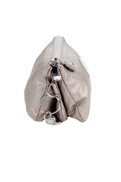 Kipling Womens Zippered Monkey Keychain Pouch Handbag Beige Size Extra Small