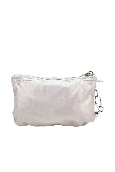 Kipling Womens Zippered Monkey Keychain Pouch Handbag Beige Size Extra Small