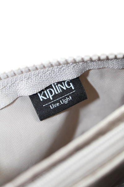 Kipling Womens Zippered Monkey Keychain Pouch Handbag Beige Size Extra Small