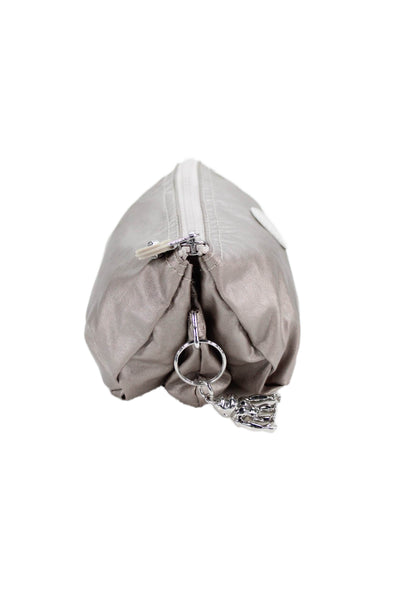 Kipling Womens Creativity Zip Monkey Keychain Pouch Handbag Beige Size Small