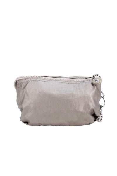 Kipling Womens Creativity Zip Monkey Keychain Pouch Handbag Beige Size Small