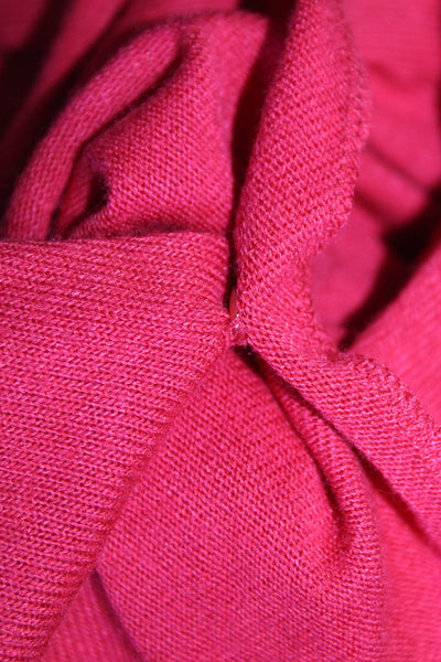 Halston Womens Cotton Long Sleeve V-neck Knit Casual Top Red Size M