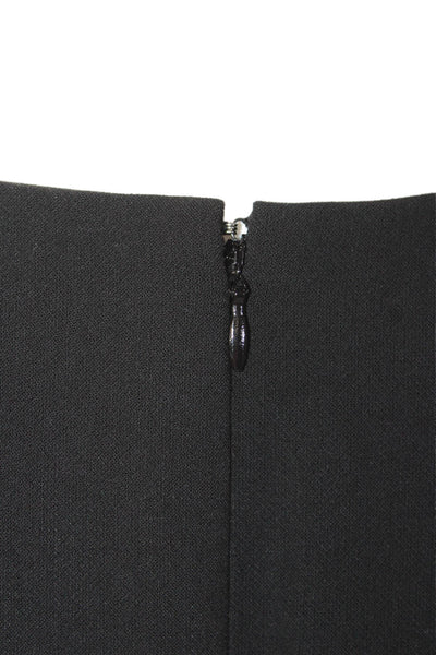 BCBGMAXAZRIA Womens Textured V-neck Long Sleeve Zip Sleek Dress Black Size L