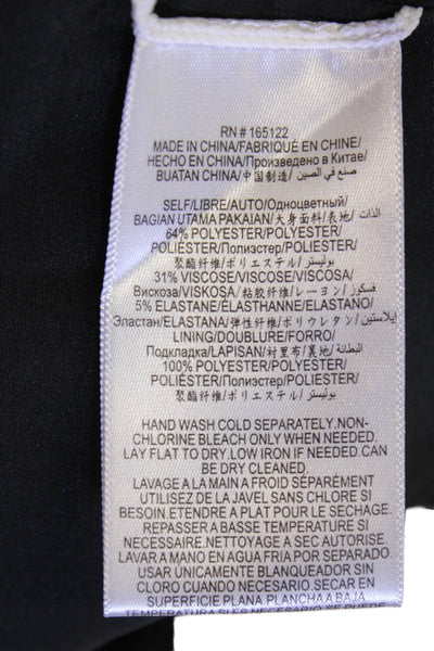 BCBGMAXAZRIA Womens Textured V-neck Long Sleeve Zip Sleek Dress Black Size L