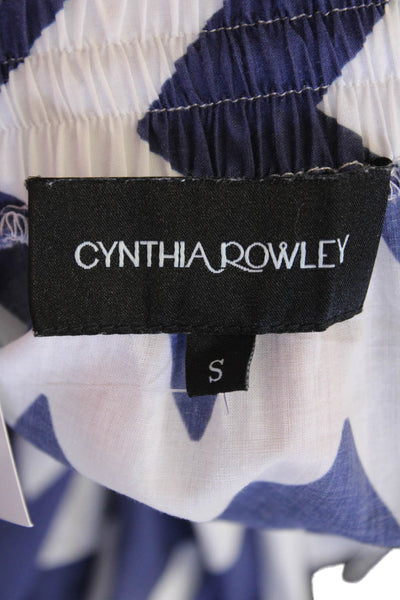 Cynthia Rowley Womens Chevron Print Stretch Casual Midi Skirt White Size S