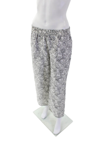 Scotch & Soda Womens Floral Stretch Wide-Leg Casual Pants White Size S
