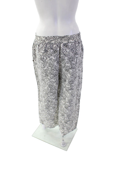 Scotch & Soda Womens Floral Stretch Wide-Leg Casual Pants White Size S