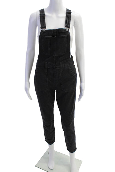 Madewell Womens Cotton Pocketed Side Zippered Denim Overalls Black Size XS